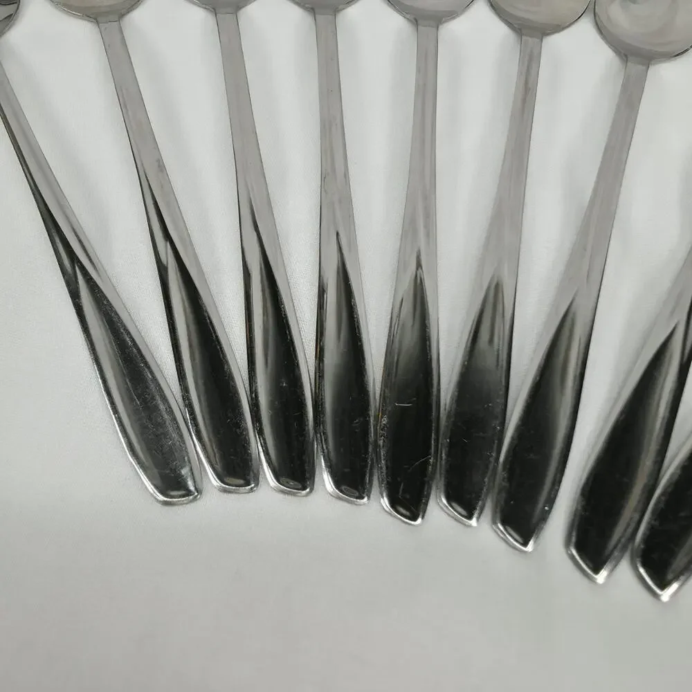 Vintage SILCO Stainless USA Teaspoons Lot of 8 Mid Century Flatware Silverware